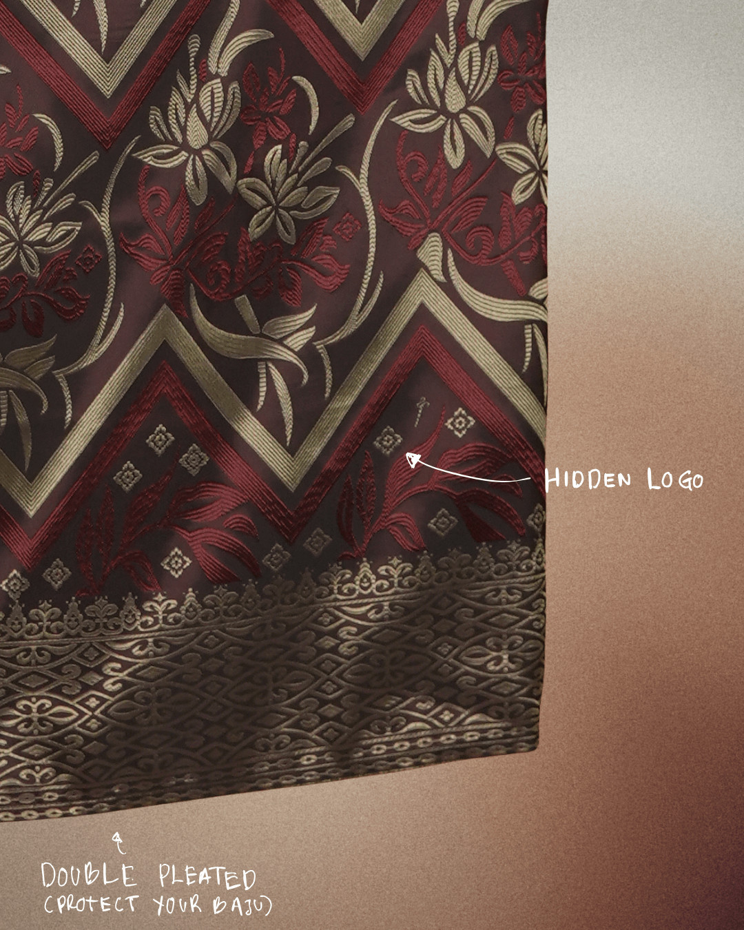 Kirana Original Sampin Adult - Maroon & Gold - SampinExclusiveMy