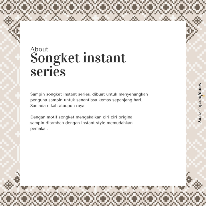 Songket Instant Klasik - Black Gold (SI 63) - SampinExclusiveMy