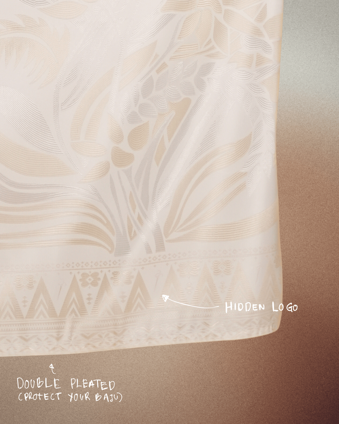 Tanjung Original Sampin Adult - Offwhite & Soft Gold - SampinExclusiveMy