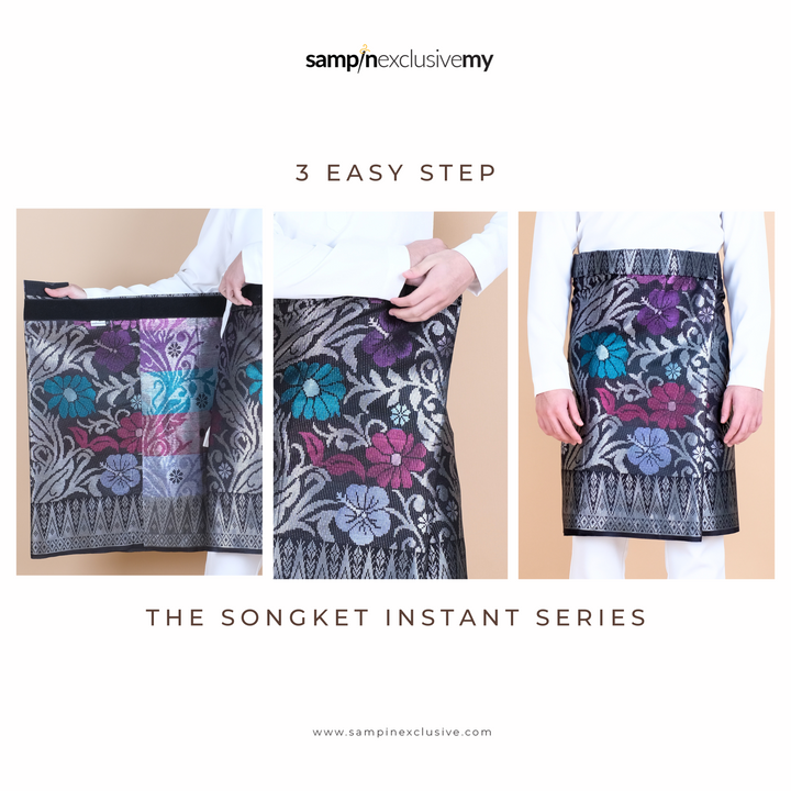 Songket Instant Klasik - Black Gold (SI 63) - SampinExclusiveMy