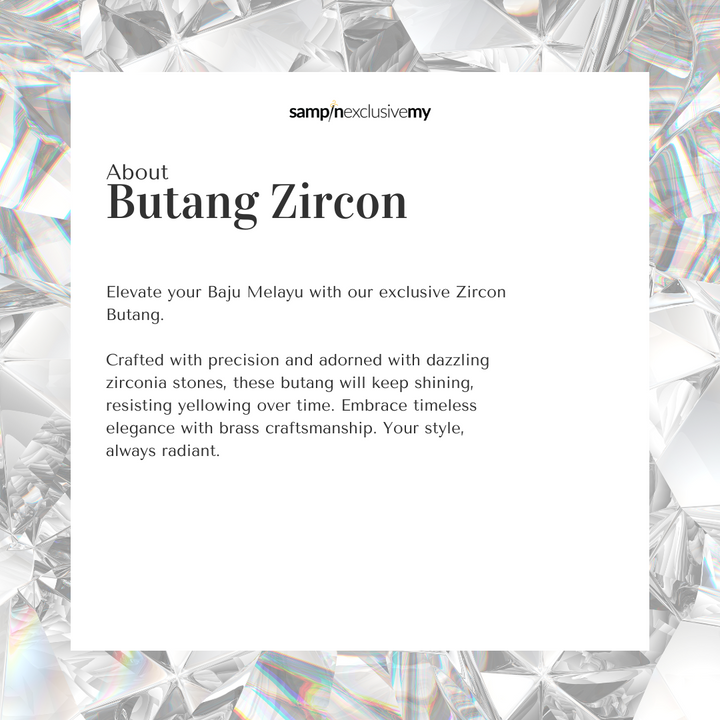Butang zircon Hud - Champagne - SampinExclusiveMy