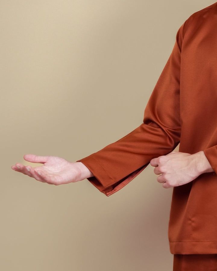 Baju Melayu Luxe - Orange Brick - SampinExclusiveMy