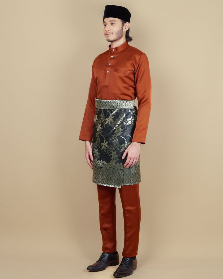 Baju Melayu Luxe - Orange Brick - SampinExclusiveMy