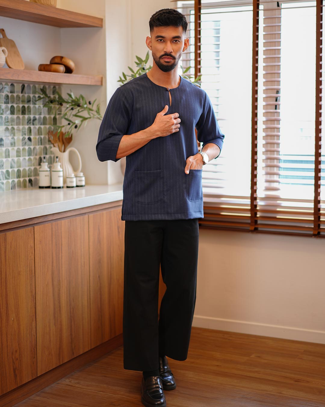 Kurta Jalin - Navy Blue