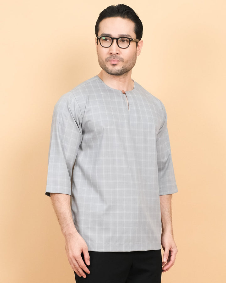 Kurta Patih Petak - Soft Grey - SampinExclusiveMy
