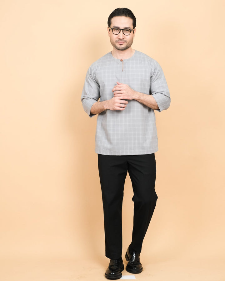 Kurta Patih Petak - Soft Grey - SampinExclusiveMy