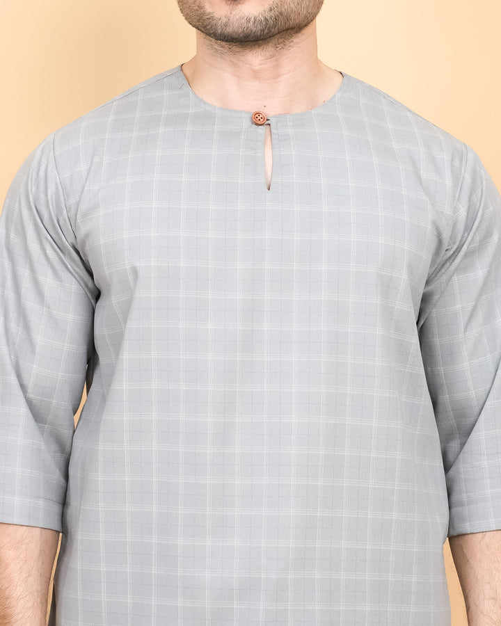 Kurta Patih Petak - Soft Grey - SampinExclusiveMy
