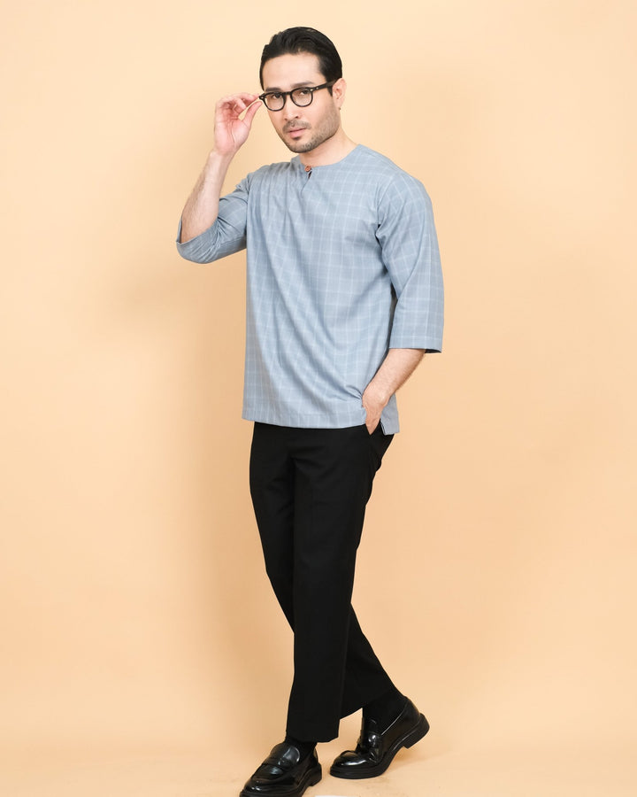 Kurta Patih Petak - Soft Blue - SampinExclusiveMy