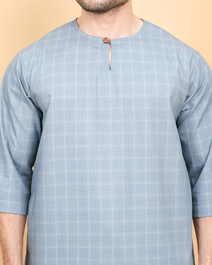 Kurta Patih Petak - Soft Blue - SampinExclusiveMy