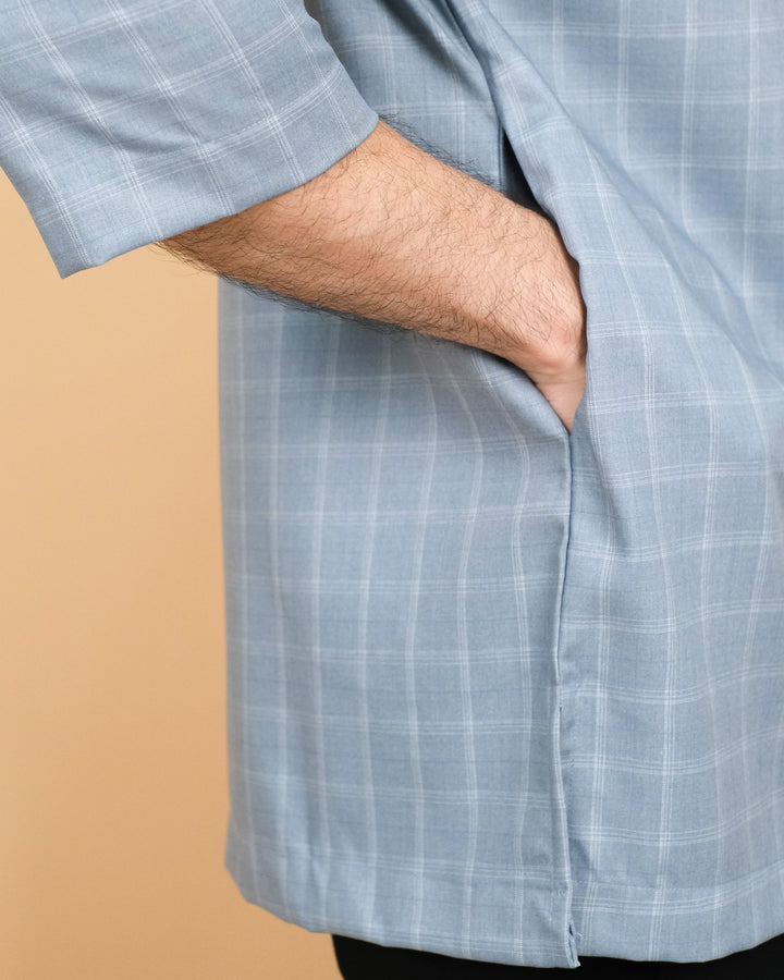 Kurta Patih Petak - Soft Blue - SampinExclusiveMy