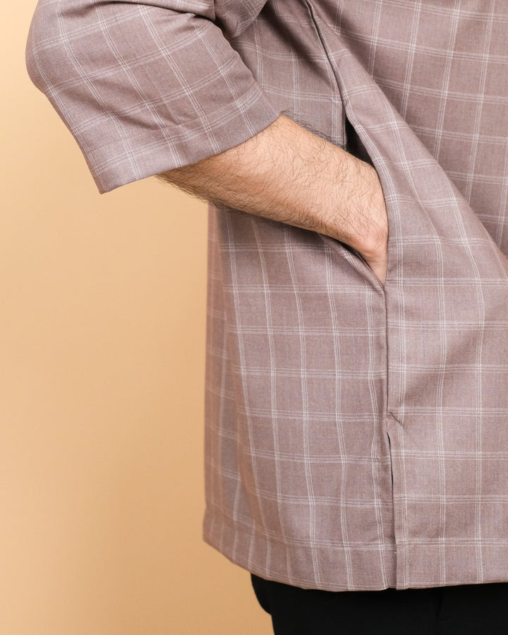 Kurta Patih Petak - Brown - SampinExclusiveMy