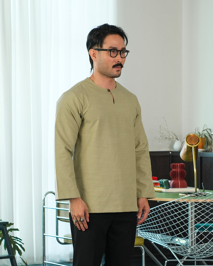 Kurta Malek Garis - Sage Green