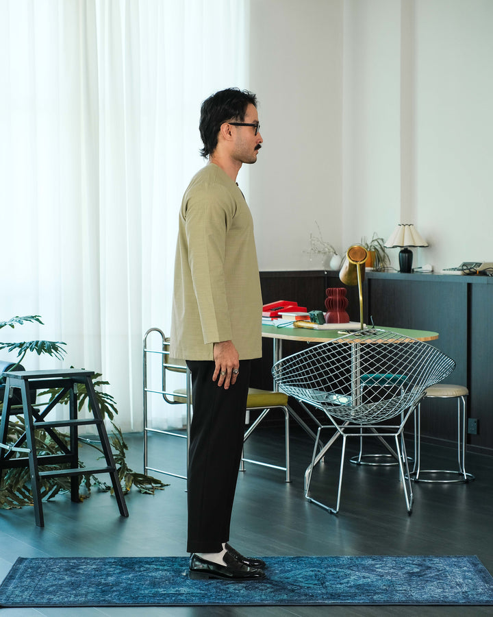 Kurta Malek Garis - Sage Green