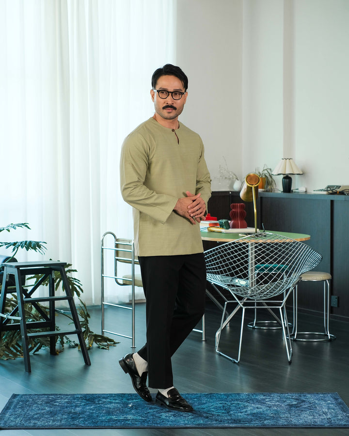 Kurta Malek Garis - Sage Green