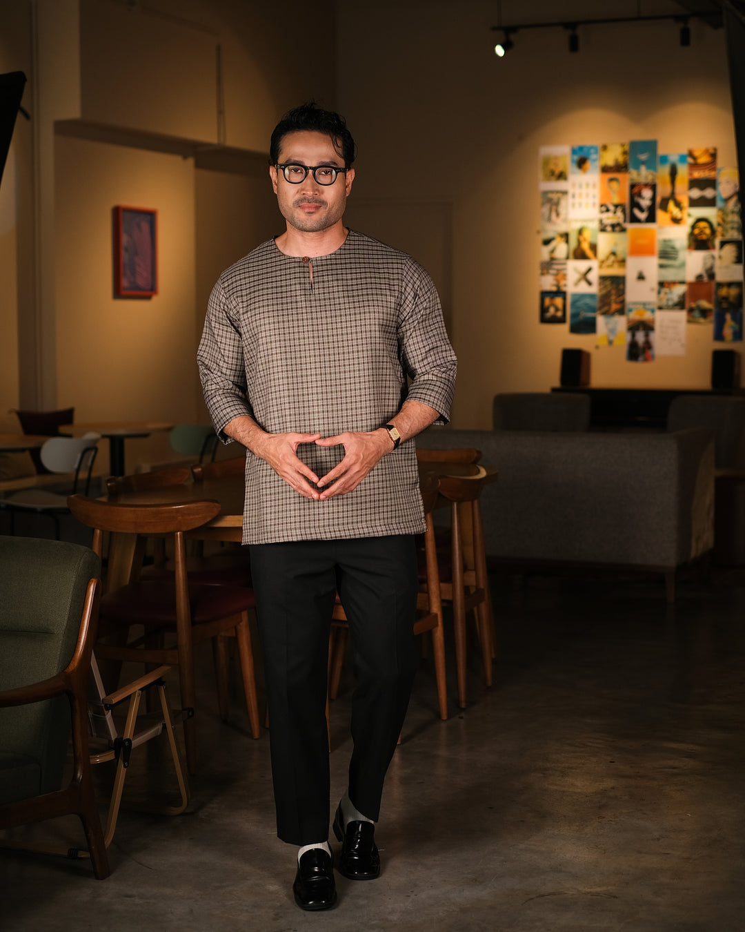 Kurta Larik Petak - Army Green