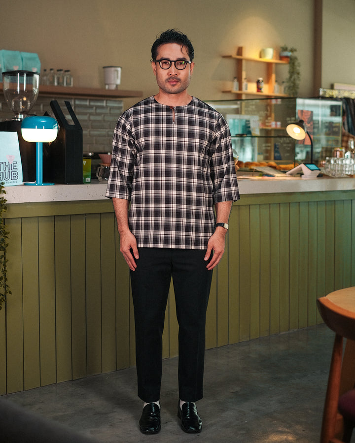 Kurta Larik Pelikat - Black