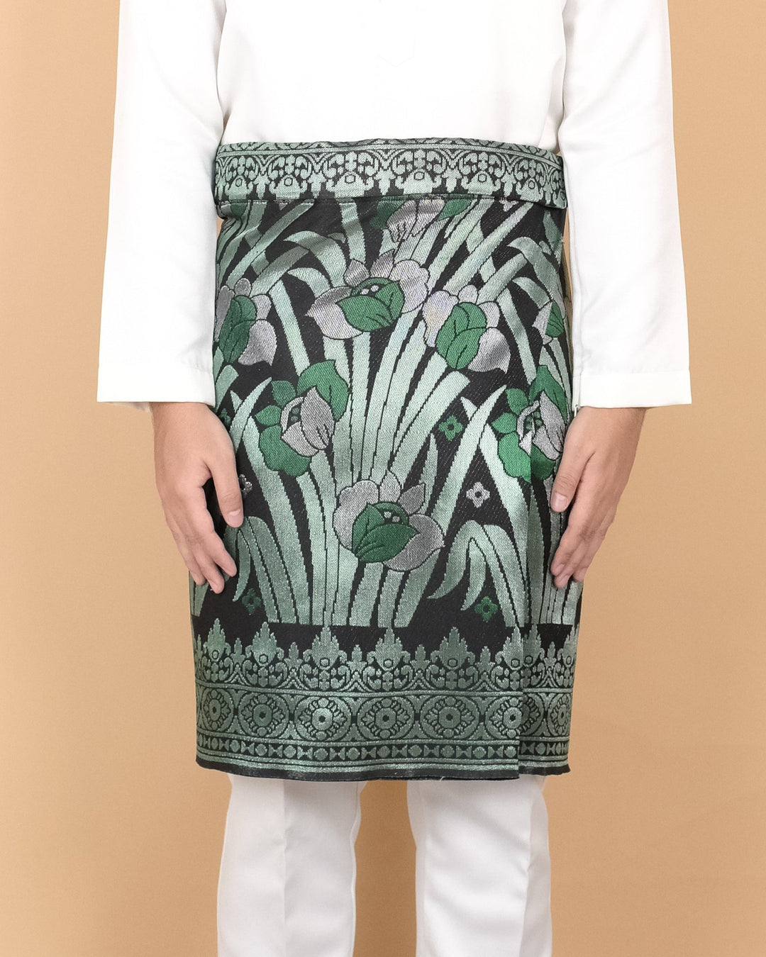 Songket Instant - Black Silver & Green (SI 116) - SampinExclusiveMy