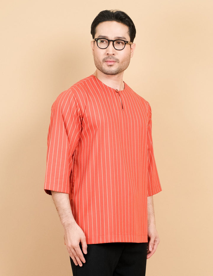 Kurta Patih Jalur - Brick Orange - SampinExclusiveMy