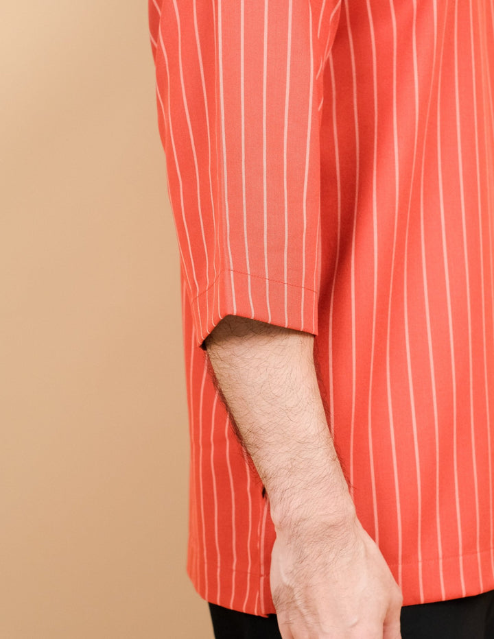 Kurta Patih Jalur - Brick Orange - SampinExclusiveMy