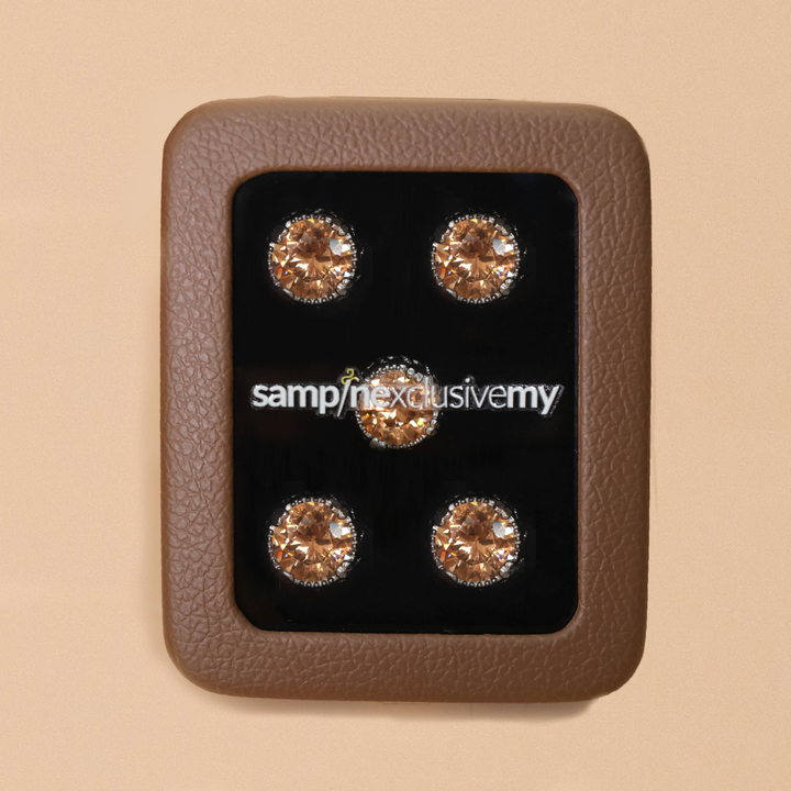Butang zircon Hud - Champagne - SampinExclusiveMy