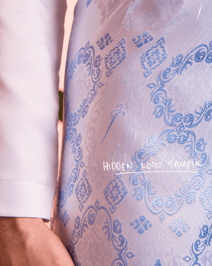 Kesuma Original Sampin Adult - Offwhite & Soft Blue - SampinExclusiveMy