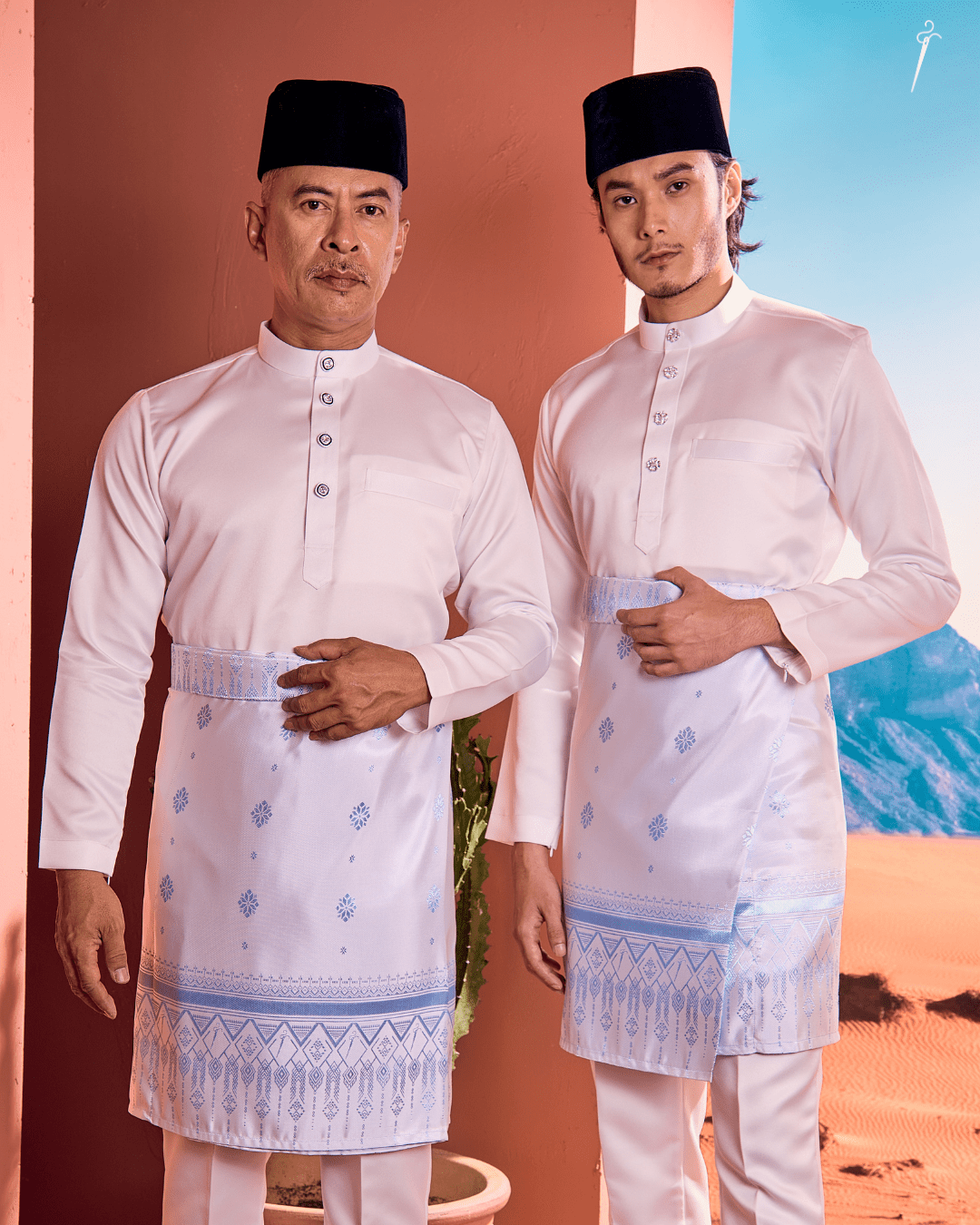 Mahawangsa Instant Sampin Adult - Offwhite Soft Blue - SampinExclusiveMy