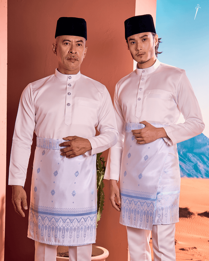 Mahawangsa Instant Sampin Adult - Offwhite Soft Blue - SampinExclusiveMy