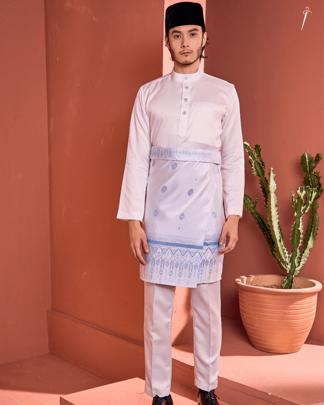 Mahawangsa Instant Sampin Adult - Offwhite Soft Blue - SampinExclusiveMy