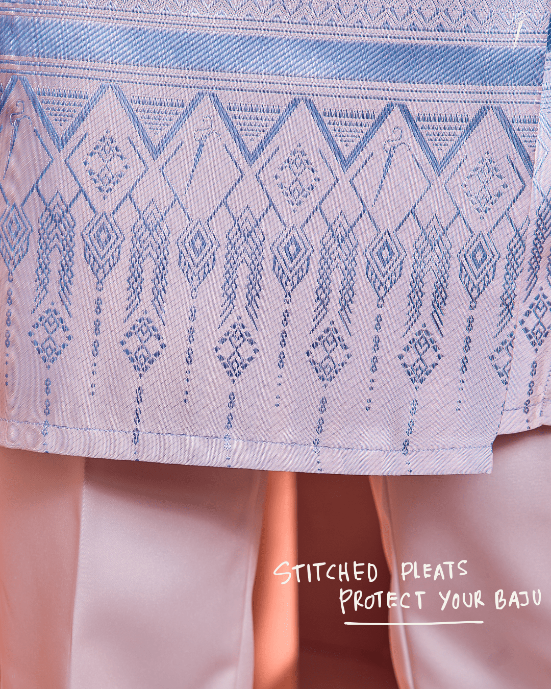 Mahawangsa Instant Sampin Adult - Offwhite Soft Blue - SampinExclusiveMy