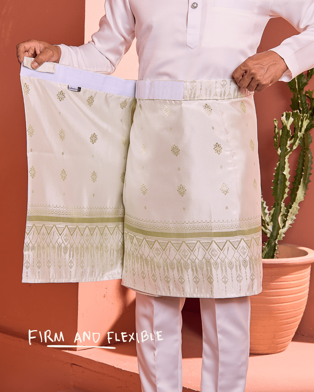 Mahawangsa Instant Sampin Adult - Offwhite Soft Green - SampinExclusiveMy