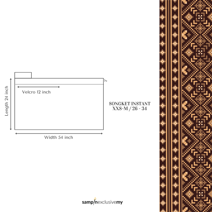 Songket Instant Klasik - Black Silver (SI 64) - SampinExclusiveMy