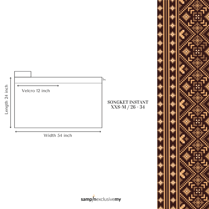 Songket Instant - Black Gold & Silver (SI 120) - SampinExclusiveMy