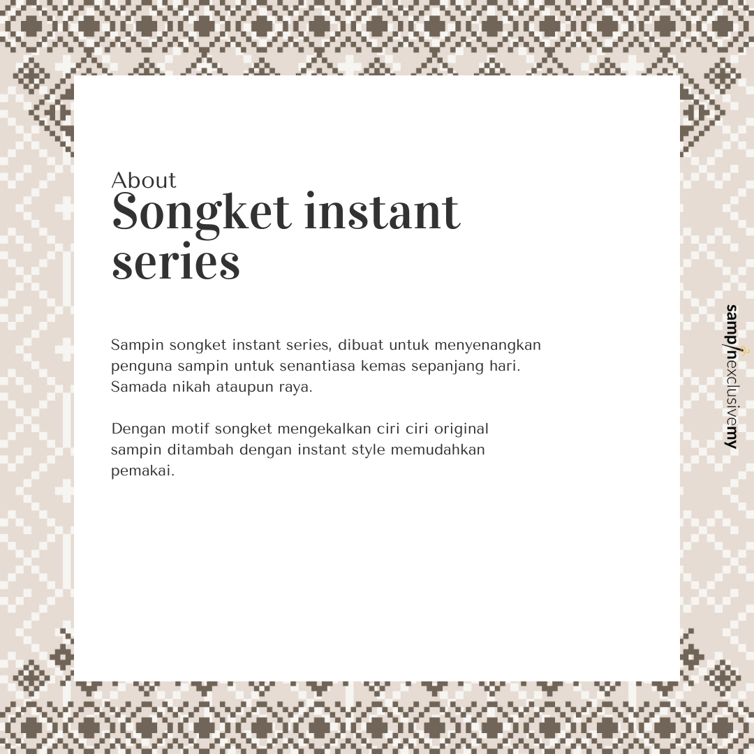 Songket Instant Klasik - Black Silver (SI 64) - SampinExclusiveMy