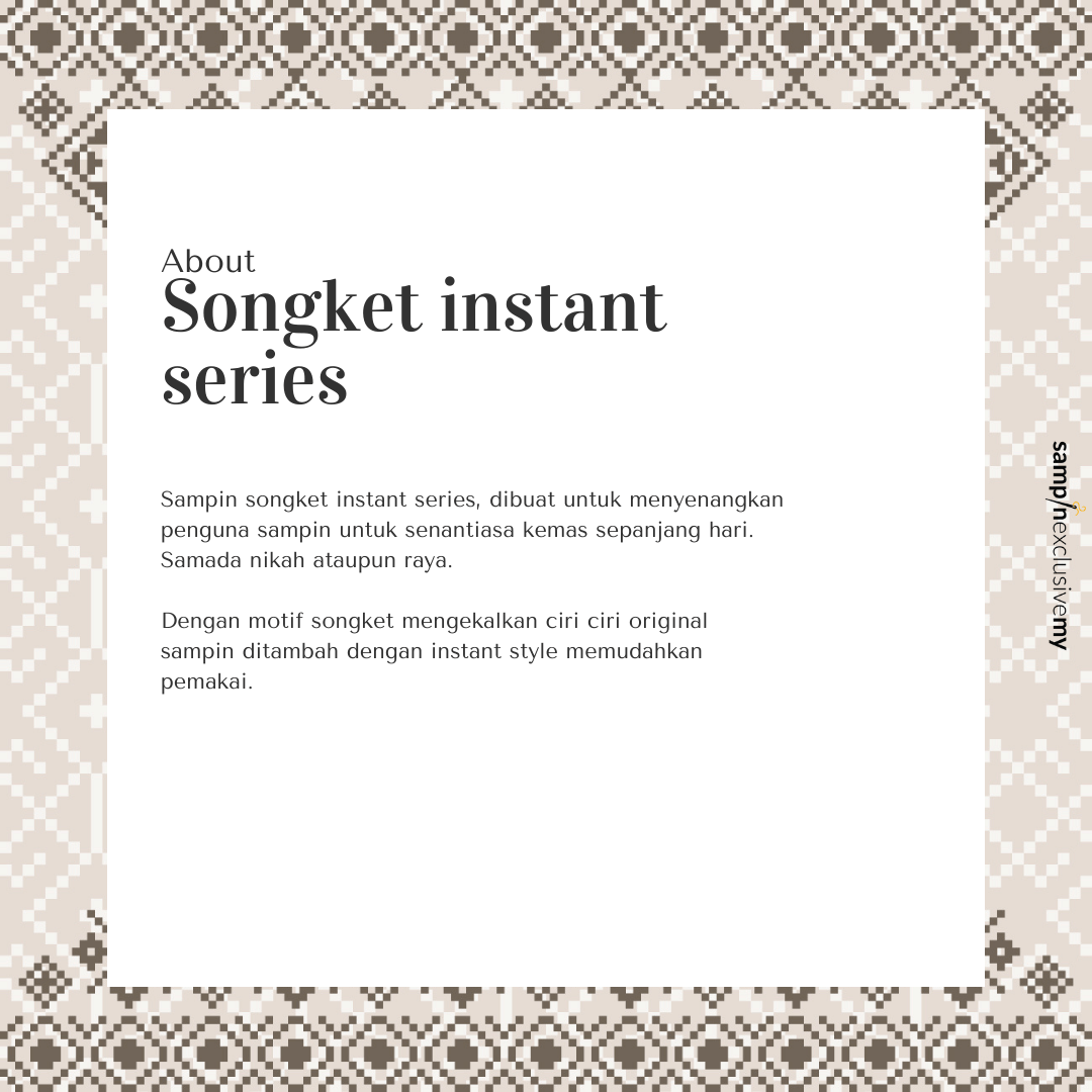 Songket Instant - Black Softblue & Silver (SI 118) - SampinExclusiveMy