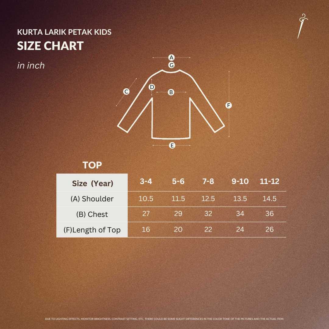 Kurta Larik Petak Kid - Maroon