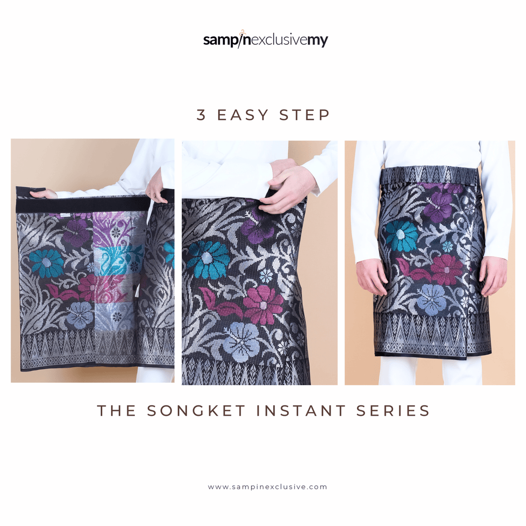 Songket Instant - Black Silver & Mix (SI 119) - SampinExclusiveMy