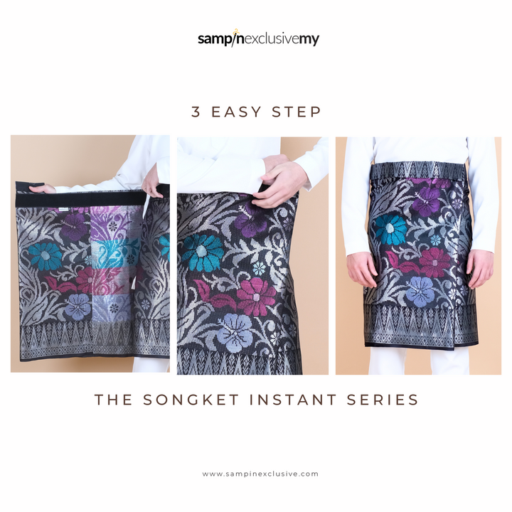 Songket Instant - Black Silver (SI 43) - SampinExclusiveMy