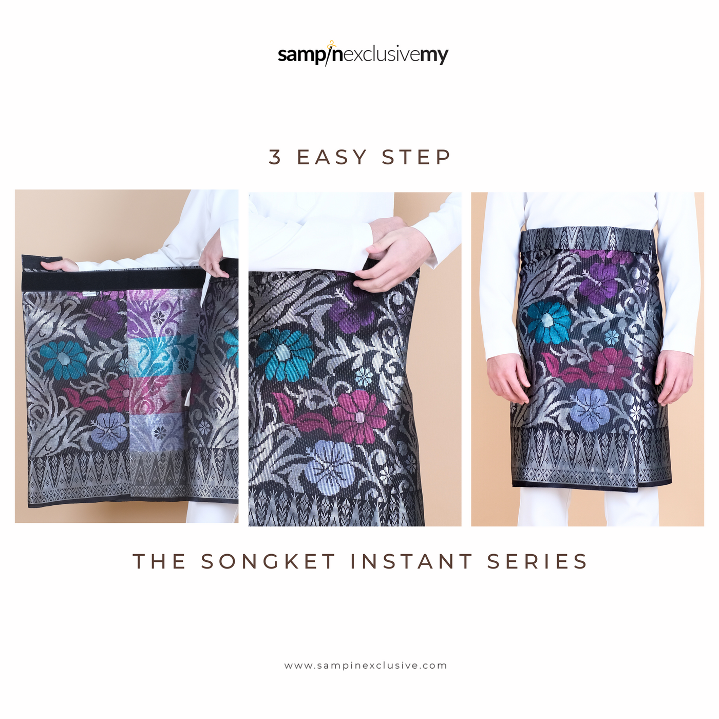 Songket Instant - Silver & Mix colour (SI 107)