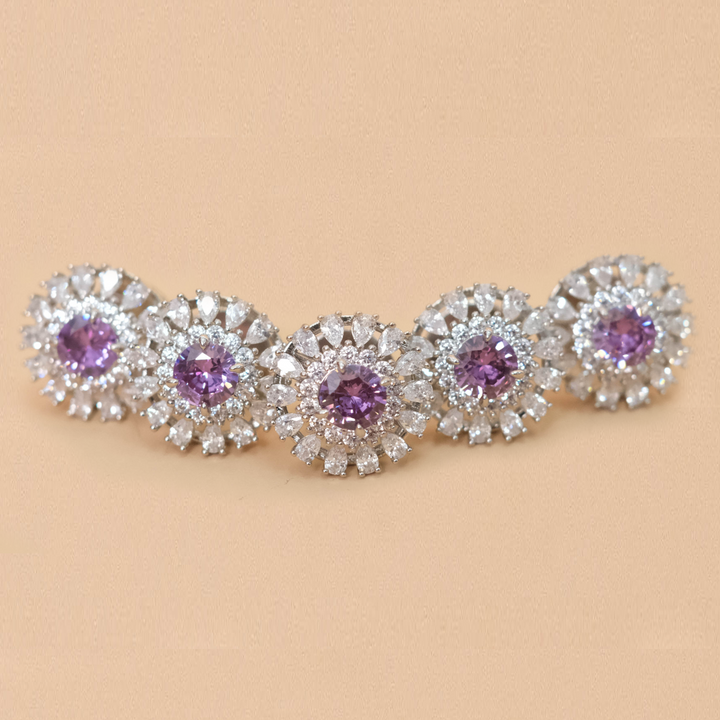 Butang zircon Arjuna - Purple