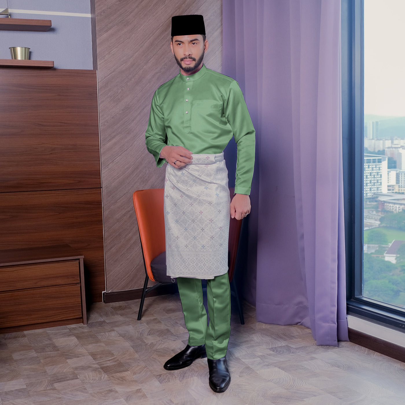 Baju Melayu Luxe - Apple Green