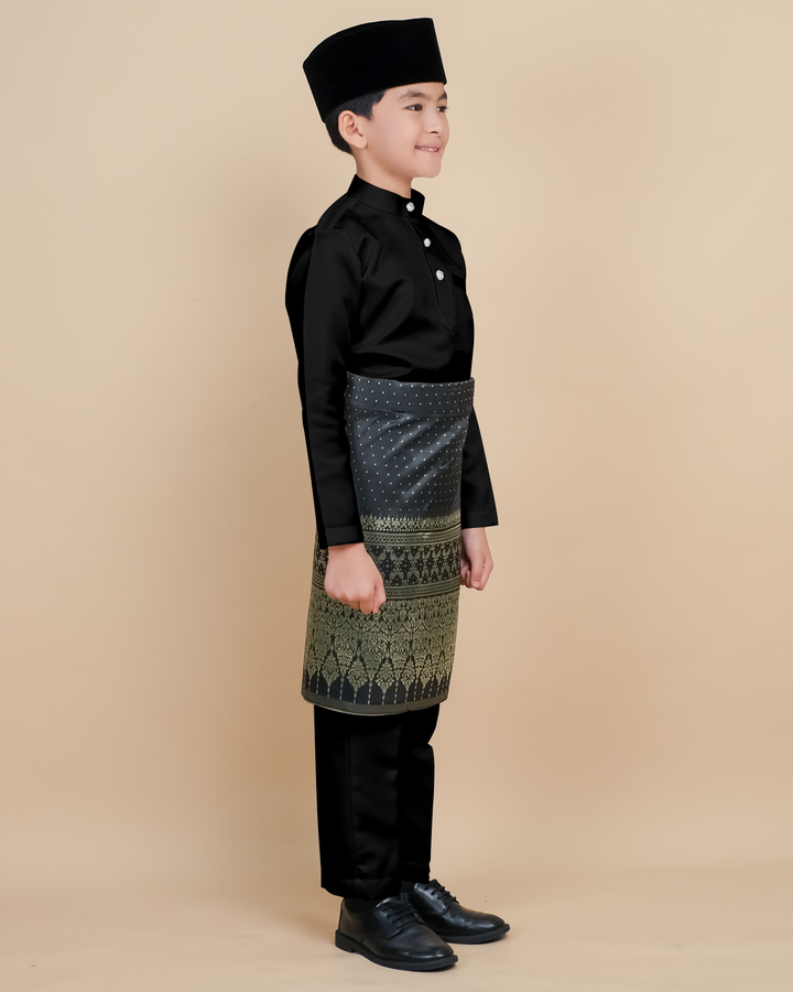 Baju Melayu Luxe Kids - Black