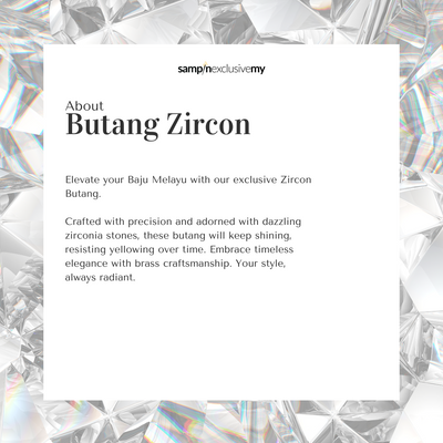 Butang zircon Jebat - white