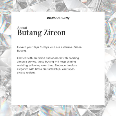 Butang zircon Tuah - White