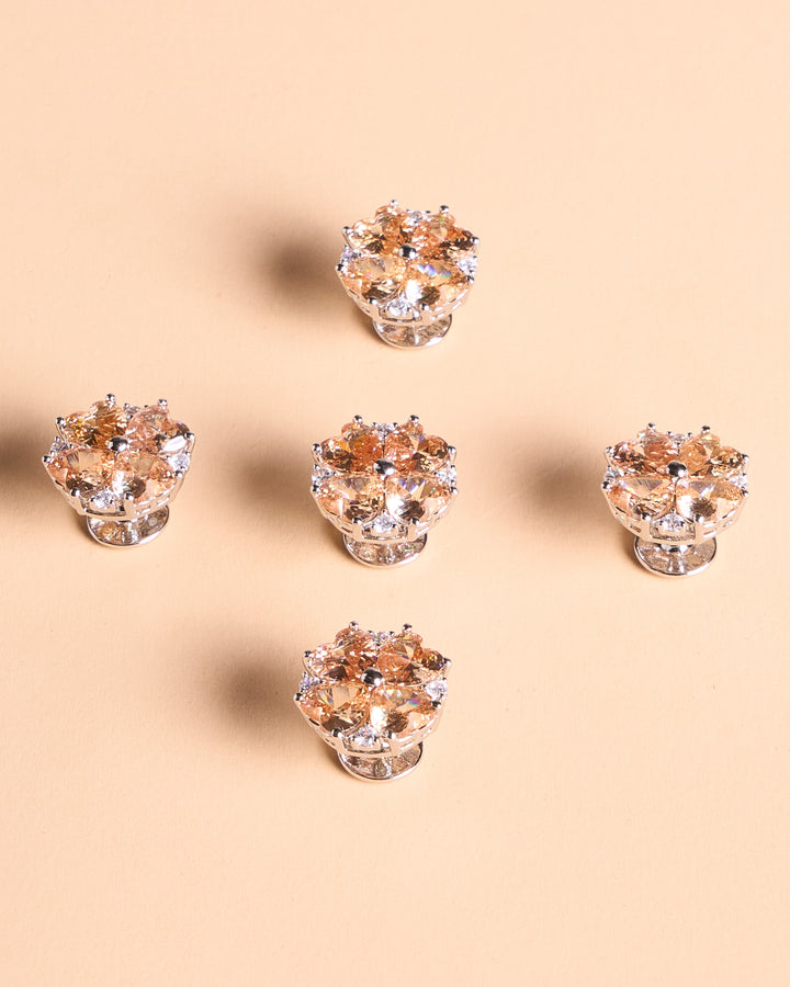 Butang zircon Jasmine - Champagne