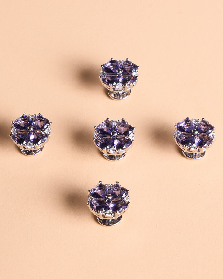 Butang zircon Jasmine - Purple