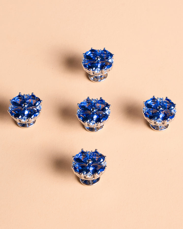 Butang zircon Jasmine - Blue