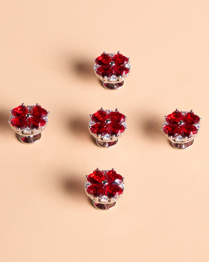 Butang zircon Jasmine - Red