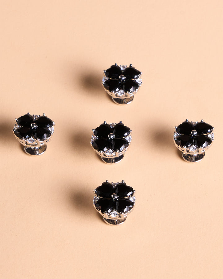 Butang zircon Jasmine - Black