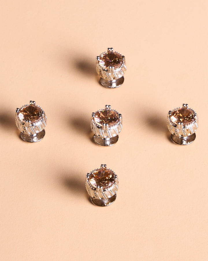 Butang zircon Hud - Champagne