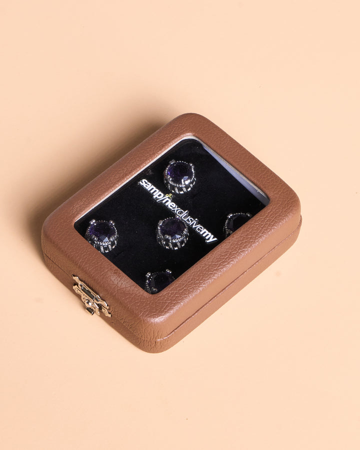 Butang zircon Hud - Purple